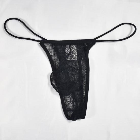 Men Briefs U Convex Great Elasticity Lace Jockstrap Spider Web Pornographic See-through Comfortable