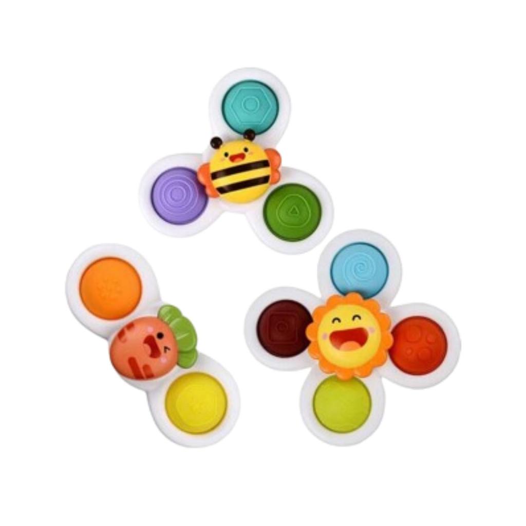 KIZUS Bing Bing Spin Pop Przyssawka Grzechotka Zabawka 3 rodzaje Zestaw