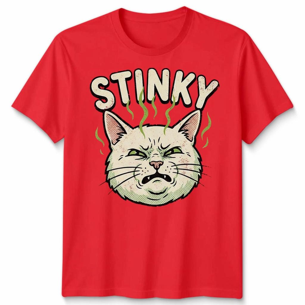 Stinky Cat Humor Graphic Tee Mens T-Shirt Womens Top Feline Funny Gift