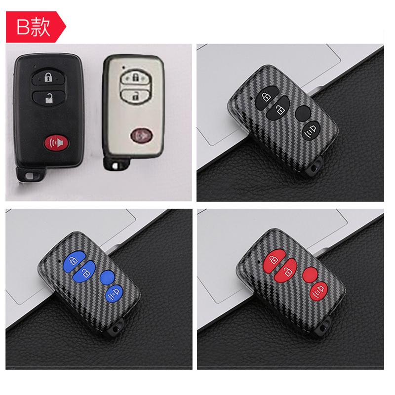Nouveau Étui de Clé de Voiture en ABS Carbone pour Toyota Camry Prius Land Cruiser Prado 150 Crown Pour Subaru Foreste Xv Porte-Clés