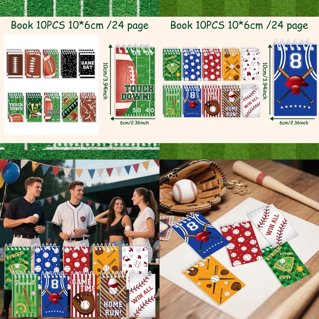 Baseball And Rugby Themed Childrens Notebooks Set With Paper Material For School And Party Decor