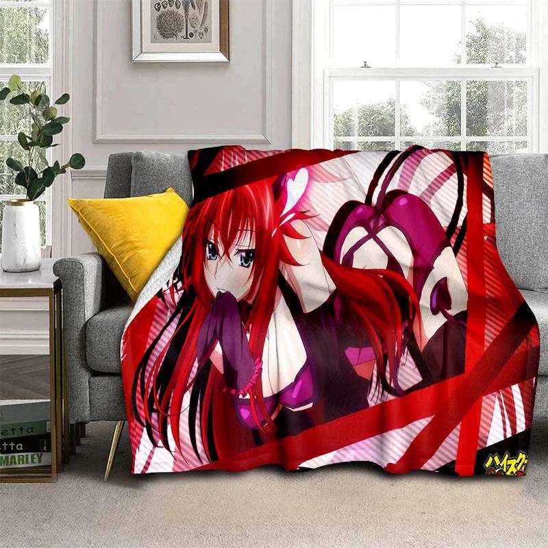 High School DxD Sexy Girl Cartoon Anime 3D Blanket,Soft Throw Blanket for Home Bedroom Bed Sofa Picnic Travel Cover Blanket Kids