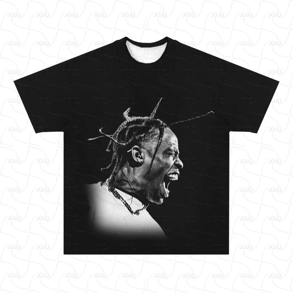 Rapper Travis Scott Retro Graphic T Shirt Men's Hip Hop Clothing Y2k Unisex Blond Fashion Oversized Gangster Top Gift for Fan