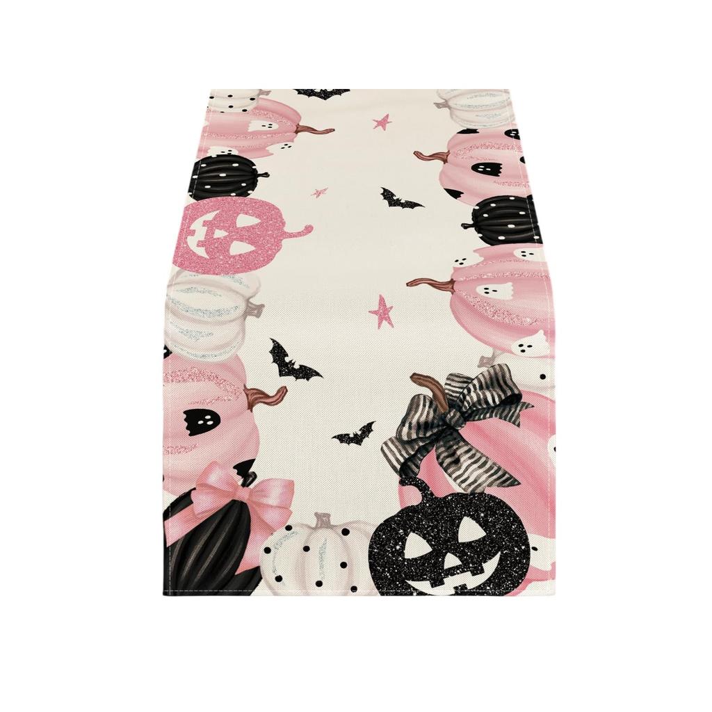 Halloween Table Flag Pumpkin Spider Meal Tablecloth, Table Towel Creative Printed Tea Table Tablecloth