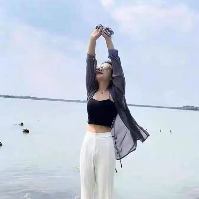Pearlescent Chiffon Sun Protection Cardigan - Women's Long Sleeve Loose Fit