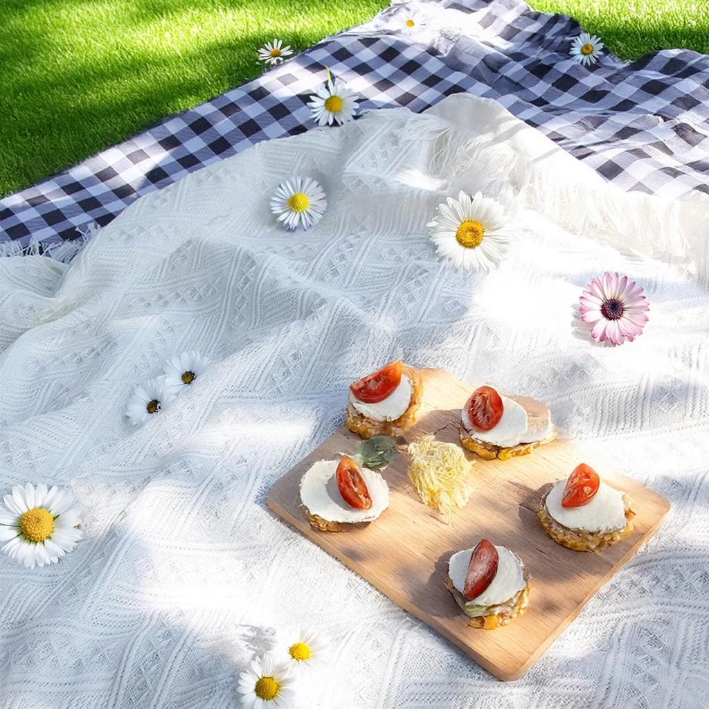 Picnic Picnic Picnic Compact Easy to Piano Cloth Sheet, Sheet, 1-4 Person, Mat, Nordic, Fringe, Lace, Stylish, Excursion, Outdoor, Lightweight, Thin,
