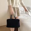 Fluffy Small Bag for Women 2023 New Autumn Fashion Simple Tote Bag Casual Retro Handheld Fluffy Bag for Women