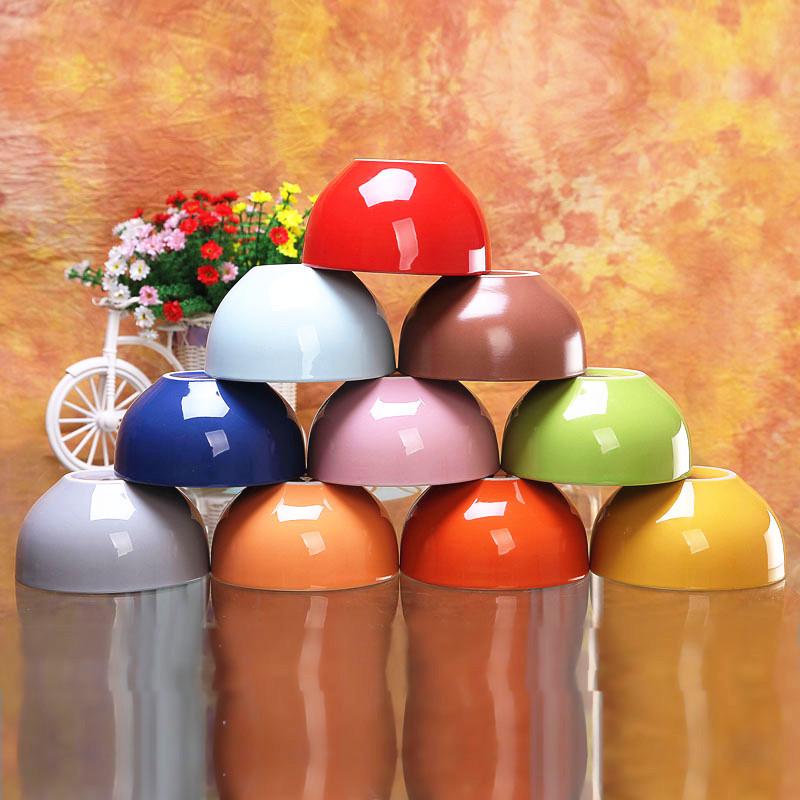 Colorful Large Ceramic Children's Bowl - Creative Underglaze Design for Rice or Porridge