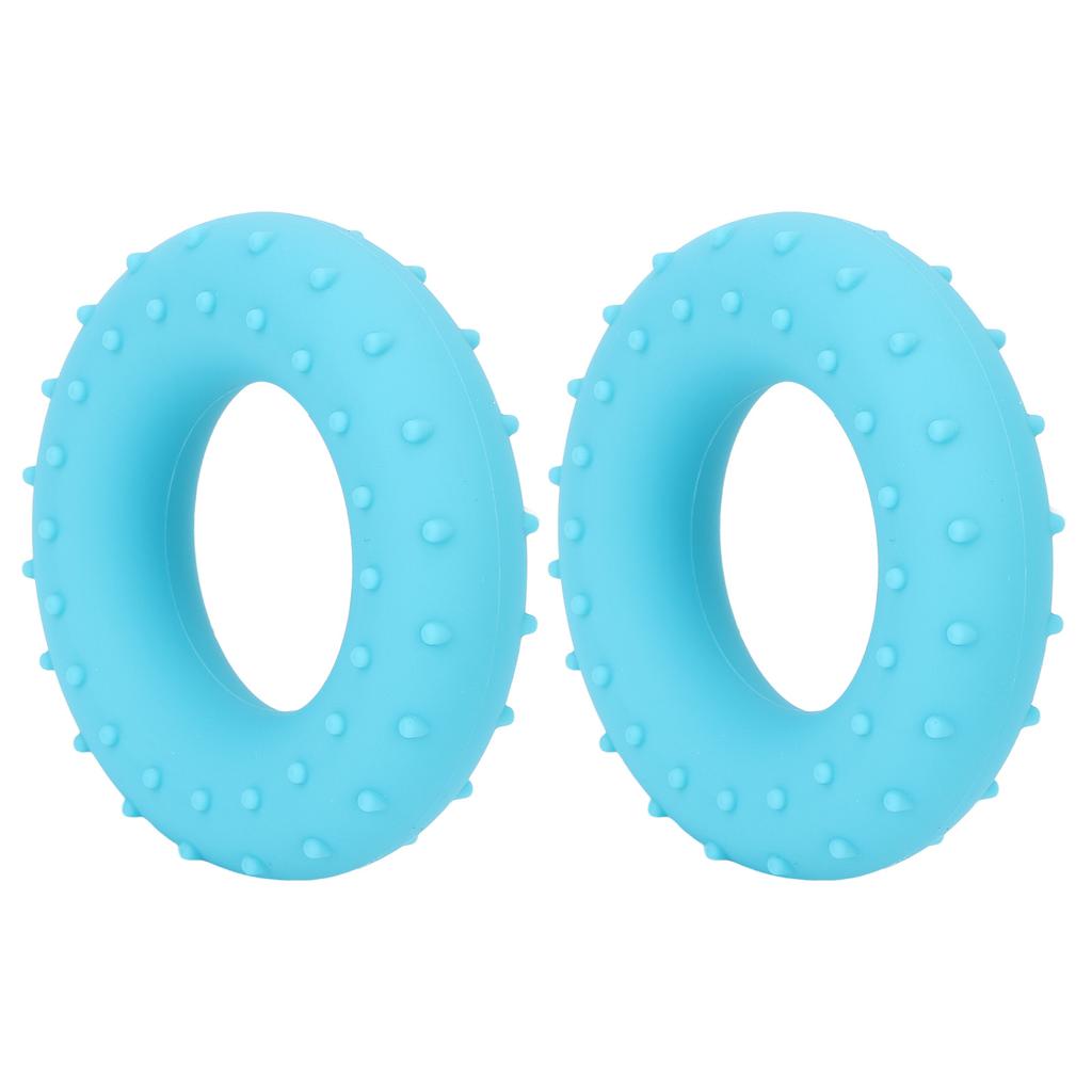2pcs Hand Grip Strengthener Silicone O Type Finger Exerciser Ring for Muscle Training Recovery Blue 40lb