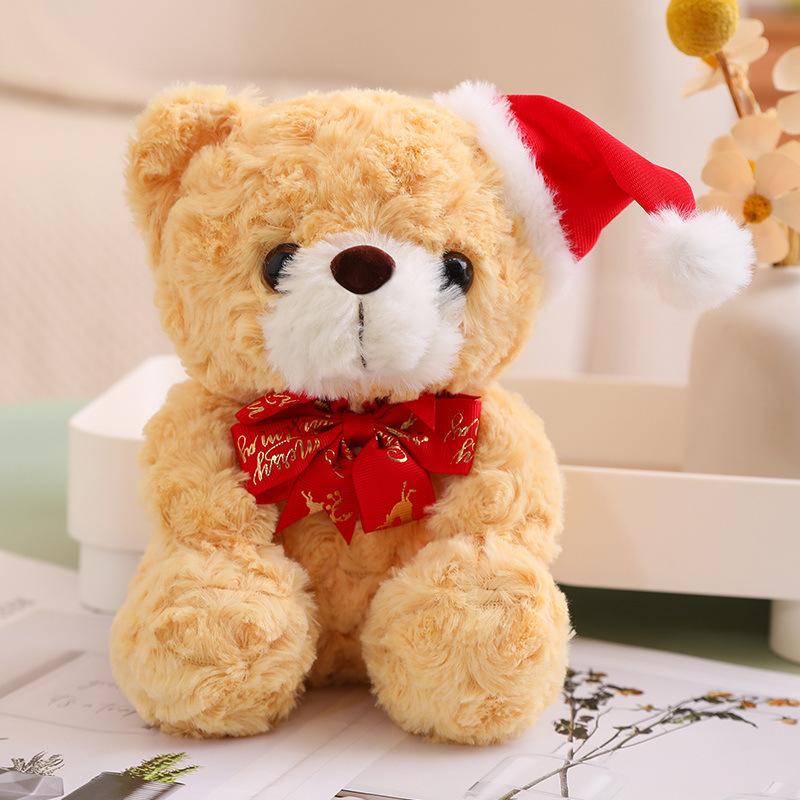 Cute Christmas Teddy Bear Doll Plush Teddy Bear Hug Bear Doll Children's Companion Soothing Ragdoll Doll