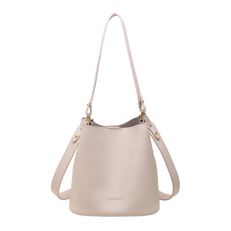 Premium Sense Bag Women'S Fashion Simple Soft Leather Shoulder Mother Bag Commuter Bucket Bag