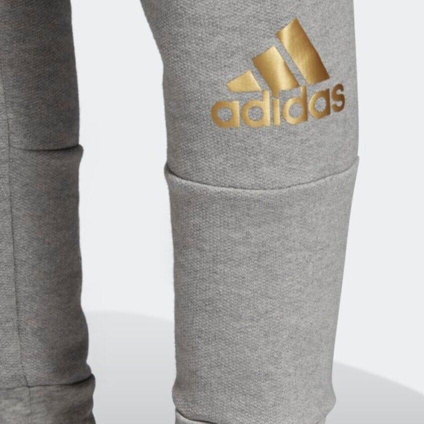 Adidas Sport ID Comfortable Soft Lace-Up Jogging Pants Men Pants Medium-Grey-Heather Matte-Gold EC6337