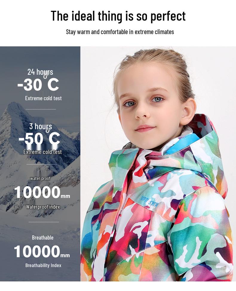 Gsousnow Kids' Windproof Waterproof Ski Jacket - Warm Ski Suit for Boys & Girls Outdoor