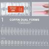 256pcs Sandwich Dual Nail Mode For Nail Extension Almond Coffin 16 Size Reusable Top Bottom Forms Nail Art Extension Tools