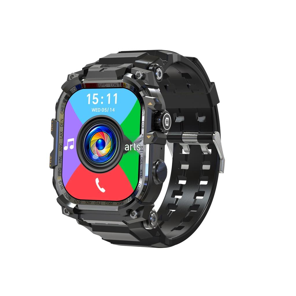 Q888 4G Smartwatch: HD Clear AMOLED, Large Screen, Android OS, SIM Slot, Rotating Camera, Flashlight.