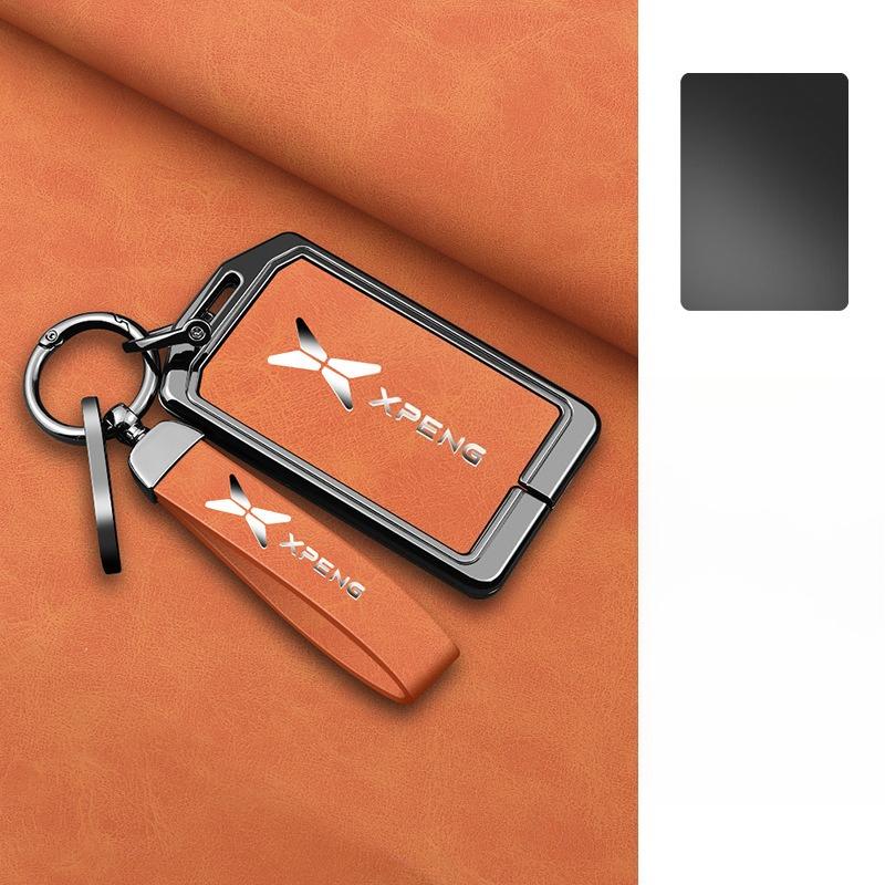 Housse de clé Premium en alliage de zinc pour Xpeng P7/G9/G3I/P5/G6 - Coque de clé protectrice Chaîne de sac à clé