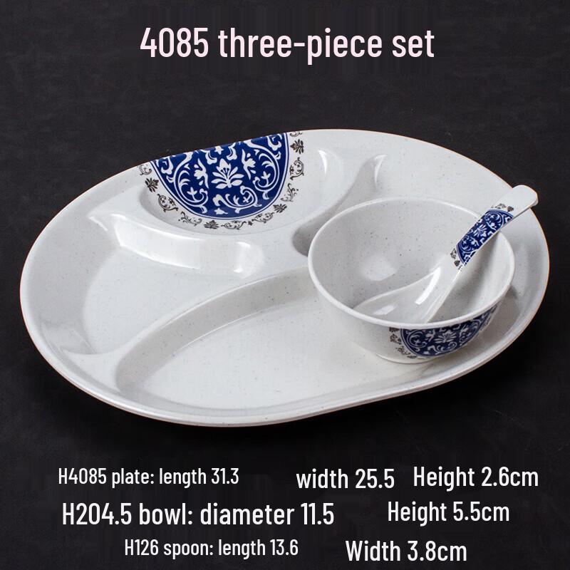

Chinese Style Melamine Divided Dinner Plate Set
