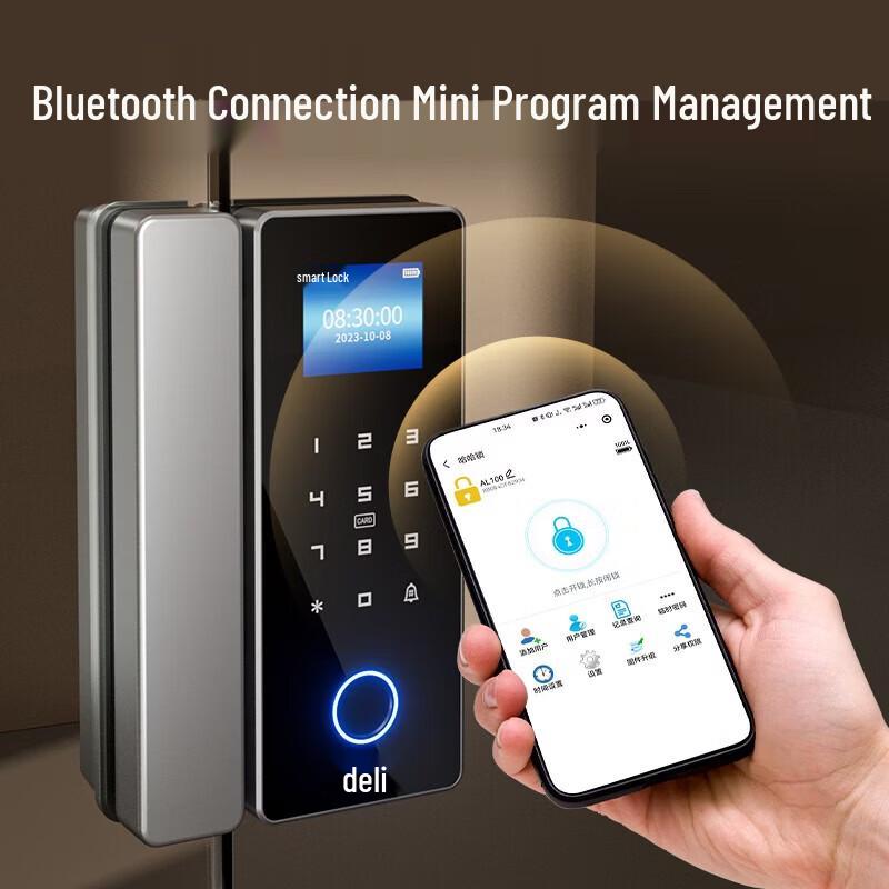 Deli AL195 Smart Fingerprint Glass Door Lock