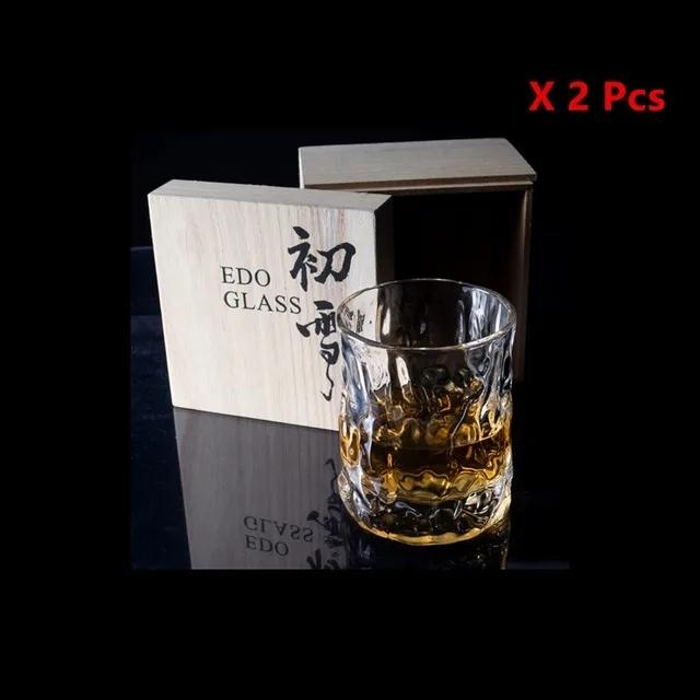 Dropshipping Whiskey Glass With Wooden Box Japanese Gift Wineglass Crystal Wine Glasses Chivas Brandy Snifter Cognac Tasting Cup