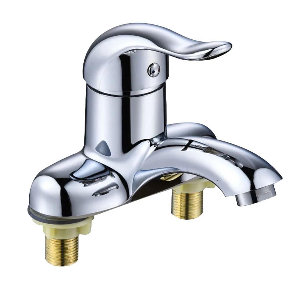 Double-Hole Basin Hot And Cold Water Faucet Bathroom Sink Mixing Valve Switch