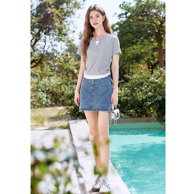 Betu Women's Color-Block Drawstring Slim-Fit Short Sleeve T-Shirt