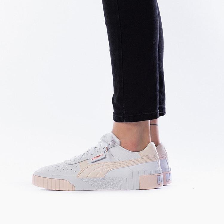 Puma Cali Slip Resistant Lightweight Low Top Skate Shoes Women Sneakers White Pink 369155-13
