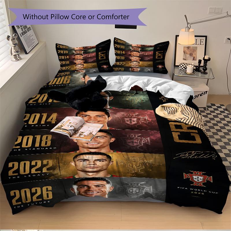 3Pcs Cristiano Ronaldo'S Journey Bedding Sets For All Sizes New 3D Printed Bed Cover Comforter Duvet Cover Pillowcase Bedroom Decoration