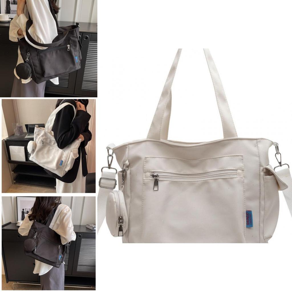 Simple Solid Color Large Capacity Women Casual Oxford Cloth Tote Bag For Daily Use