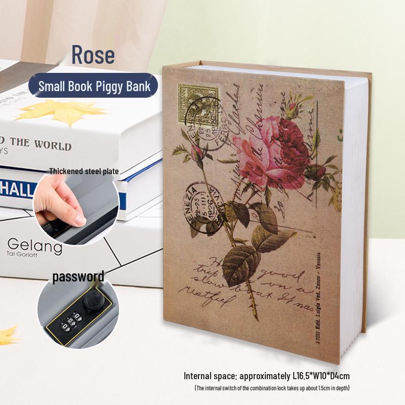 Creative Iron Book Safe: Password Protected Money Storage Box for Home or Office.