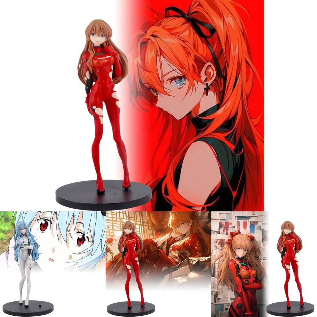 Beautiful Girl Series Eva Long Hair Red Outfit Asuka And Standing Rei Ayanami Figure Model For Anime Collectors
