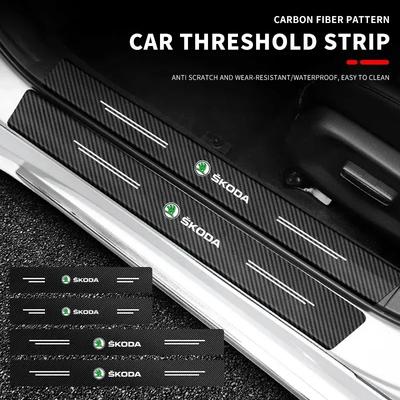 Car Accessories 2007- for Skoda Octavia A5 A6 A7 Stainless Stickers Protector Door Sill Scuff Plate Threshold Welcome Pedal