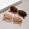 Retro Fashion Small Box Anti Uv Flat Lens Uv400 Simple And Versatile Sunglasses Outdoor Travel Sunscreen And Windproof Glasses