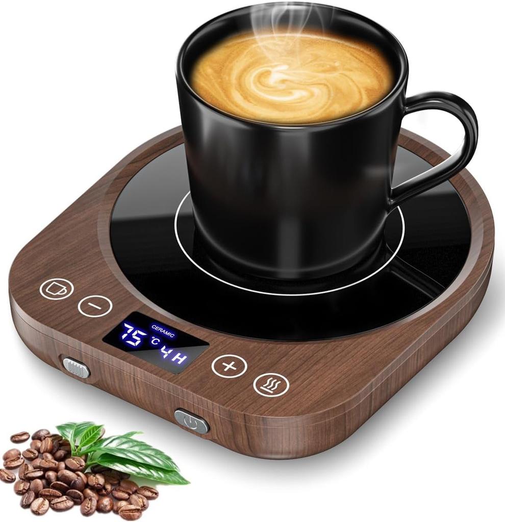Coffee Mug Warmer, Mug Warmer for Desk, Smart Cup Warmer with Gravity Sensor, 9 Temperature Settings, 1-9H Timing, 4H Auto Shut Off