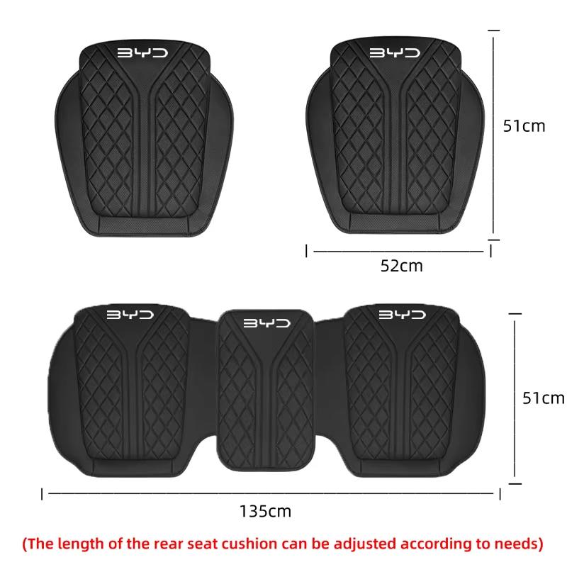 Car Seat Cushion Cover For BYD Sealion 7 ATTO 3 Han Song Plus Seagyll V2l Dolphin Four Seasons Universal Nappa Leather Seat Pad
