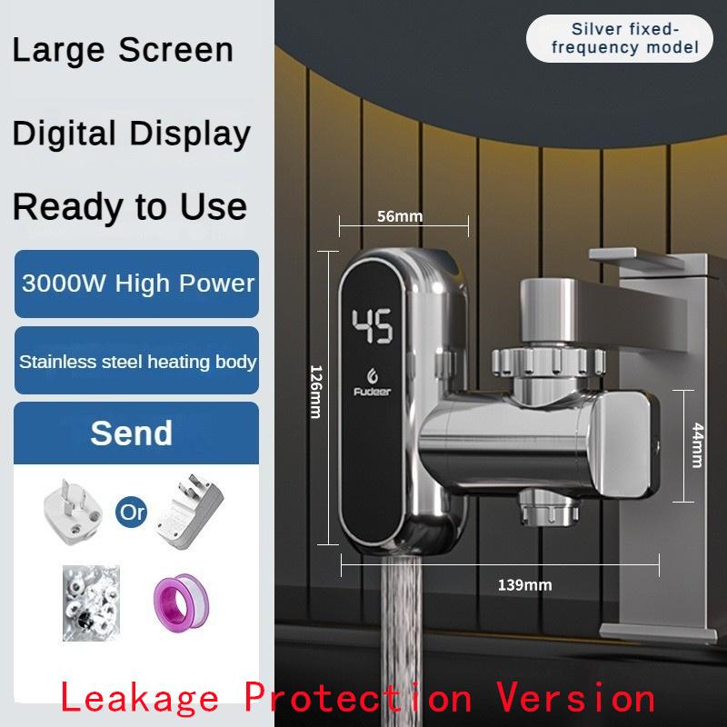 Electric Faucet Stainless Steel Hot and Cold Dual-purpose Faucet Temperature Digital Display Electricity Isolation Instant Hot Water Faucet