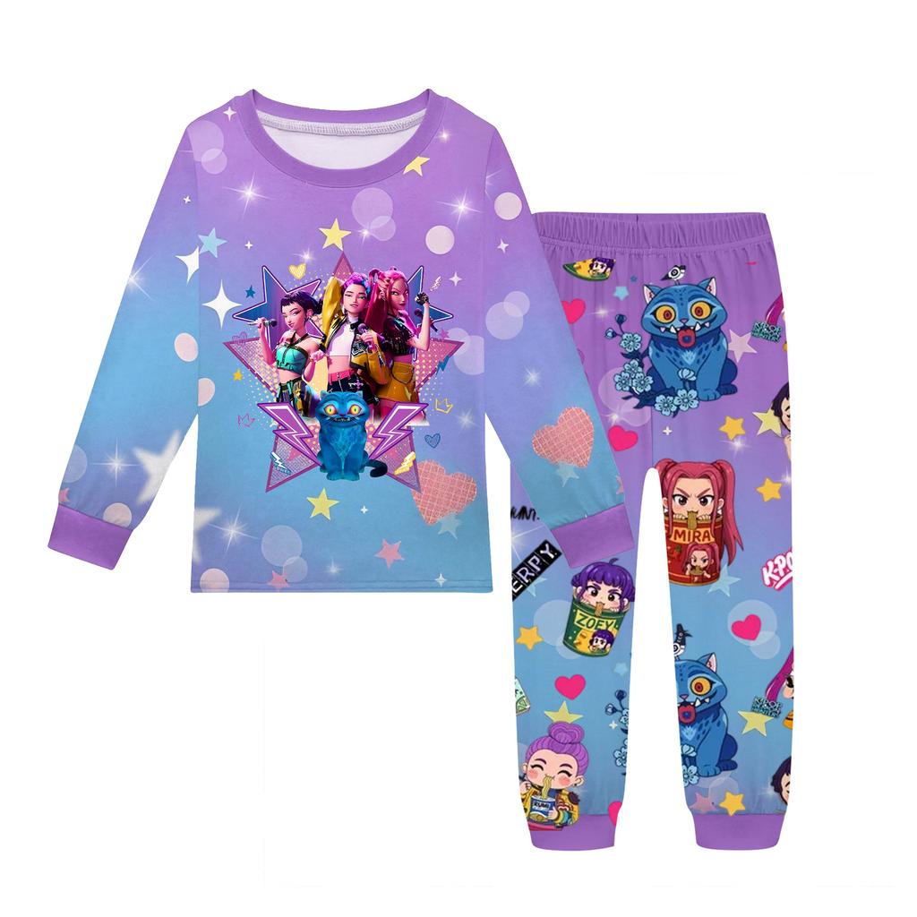 Children's Fashion Suit Skirt Round Neck Long Sleeve Top Pants