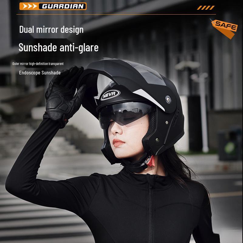 Unisex Electric Vehicle Full Face Anti-Fog Flip-Up Helmet for All-Seasons