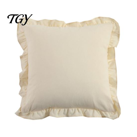 Federe Comode in Cotone Copricuscino Ruffle, Custodia a Quadri con Bordo Arricciato, Copricuscini da Divano 18x18 Pollici 20x12 Decorativi per Farmhouse