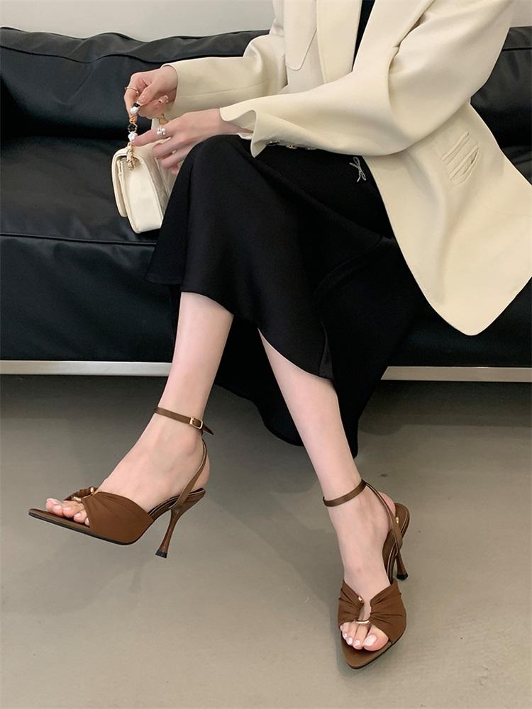 PesstweiFashion Street Style Elegant Thin High Heels Woman Pumps Pointed Toe Slingbacks Stripper Party Dress Shoes