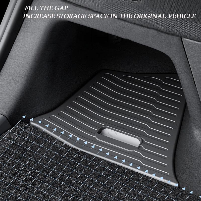 For Tesla Model YL Rear Trunk Side Storage Bucket Left Right Organizer Box Waterproof Car Cargo Storage Container AutoAccessorie
