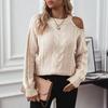 Vintage Solid Color Loose O Neck Long Sleeve Cardigan Sweater Knitwear Top for Autumn Winter