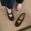 Fashion SUOJIALUN 2025 Autumn New Brand Women Flat Shoes Fashion Round Toe Ladies Casual Mary Jane Shoes Soft Flat Heel Single Shoes