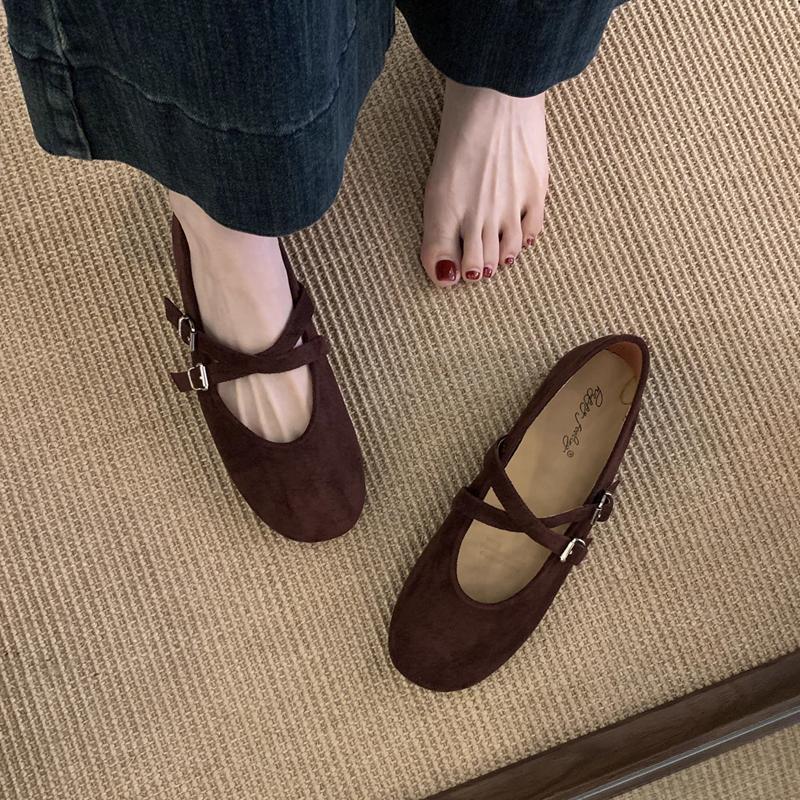 Fashion SUOJIALUN 2025 Autumn New Brand Women Flat Shoes Fashion Round Toe Ladies Casual Mary Jane Shoes Soft Flat Heel Single Shoes