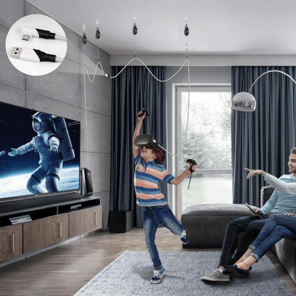 Link Cable Elbow 90 Degrees 5 Meters Usb3.0 Computer Connection Data Cable Compatible For Oculus Quest2 Vr Helmet