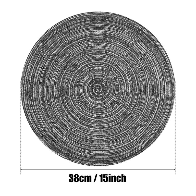 6 Stück/Set 38cm Hitzebeständige Runde Geflochtene Platzsets Untersetzer Küchen-Tischsets für Zuhause Hochzeitsfeier Dekoration