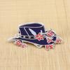 Red Wildflower Cowboy Hat Lapel Pin - Fashion Jewelry Badge