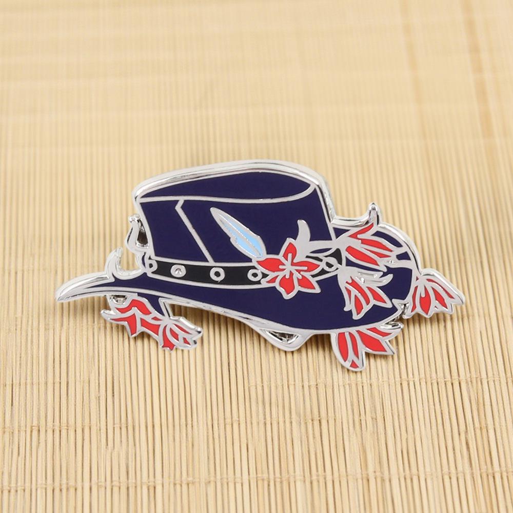 Red Wildflower Cowboy Hat Lapel Pin - Fashion Jewelry Badge