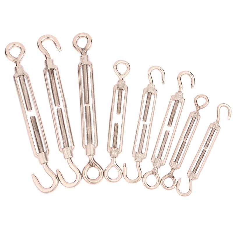 1Pc Oc/Oo/Cc Type M4 M5 M6 M8 Stainless Steel 304 Adjust Chain Rigging Hooks Eye Turnbuckle Wire Rope Tension Device