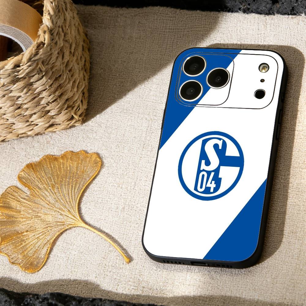 

S-Schalke 04 Team Colors Sleek Phone Case For iPhone 17, 16,15,14,13,12,11 X XR Plus,Others Soft Black Cover iPhone16e