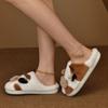 Fashion 2025 New Women Slippers Couple Indoor Non-slip House Shoes Men Women Unisex Cartoon Cow Warm Slippers Home Cotton Slides Women